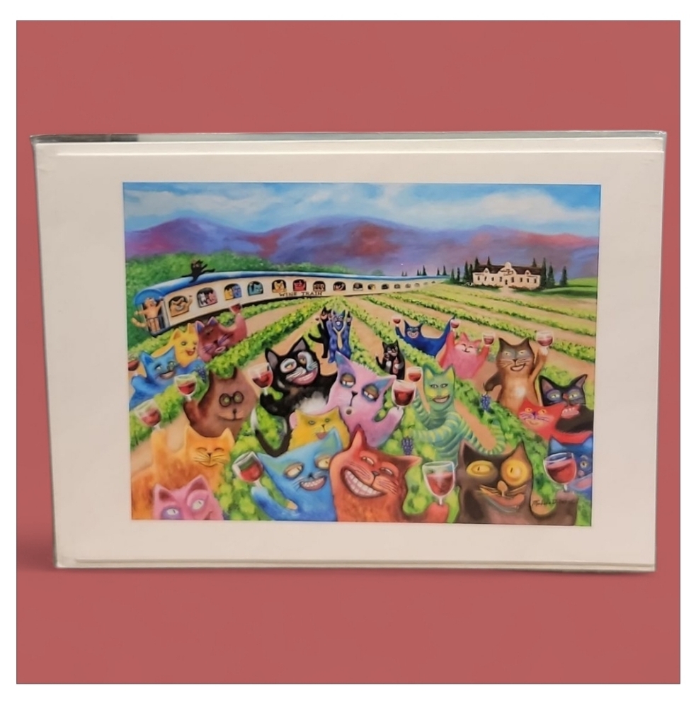 Wine-ing Cats Napa Wine Train Card